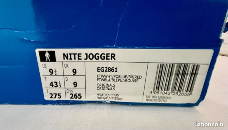 Adidas Nite Jogger 'Cloud White/Power Blue/Bright Red' EG2861