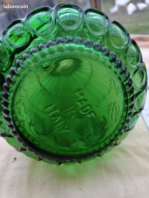 Carafe italienne en verre d'Empoli 1970's (image 3)
