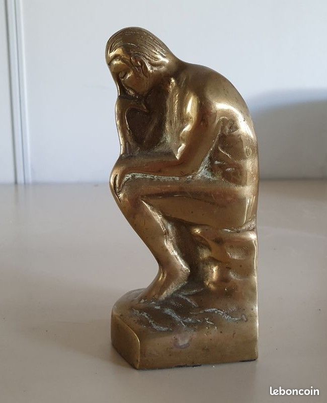 Statuette Le Penseur Auguste Rodin Bronze Sculpture Décoration Bureau Réduction (image 3)