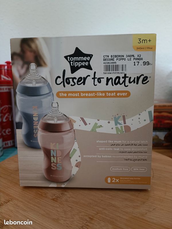 Tommee Tippee Closer to Nature Feeding Bottle 340mlx2 -Clear