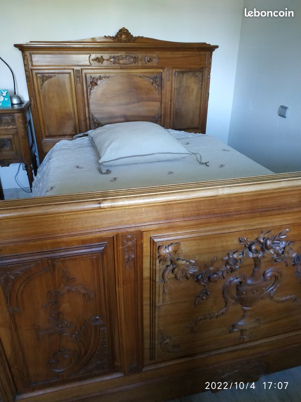 Lit ancien en 140 merisier (image 2)
