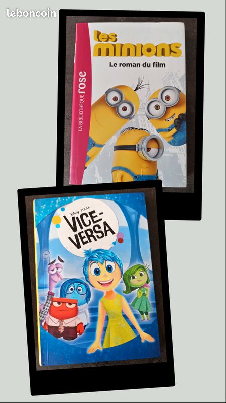 🎬 Lot 2 Livres : Les Minions + Vice-Versa (Disney Pixar) - Bibliothèque Rose (image 1)