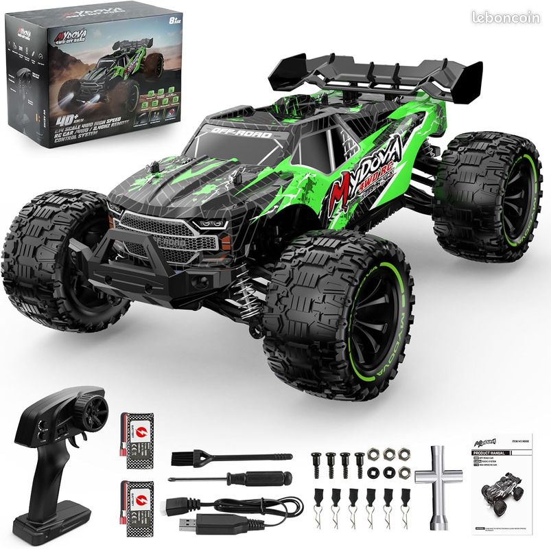 Hylukon – Voiture RC 1/10 Militaire 4WD, Tout-Terrain 6 Km/h, Batterie 7,4V 500mAh, Télécommande 2,4GHz
