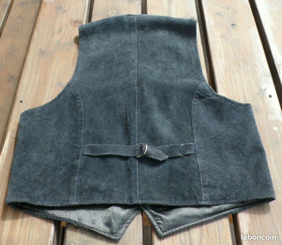 Rare gilet homme entierement en croute de cuir style western (image 2)