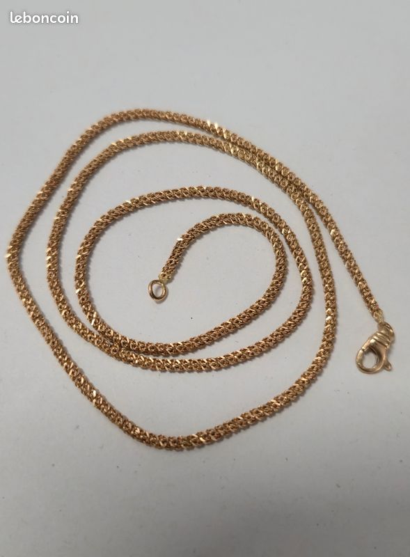 Chaîne En Or Jaune 18 Carats - Longueur 40 Cm, Poids 6,11 Grammes, Neuve Avec étiquettes