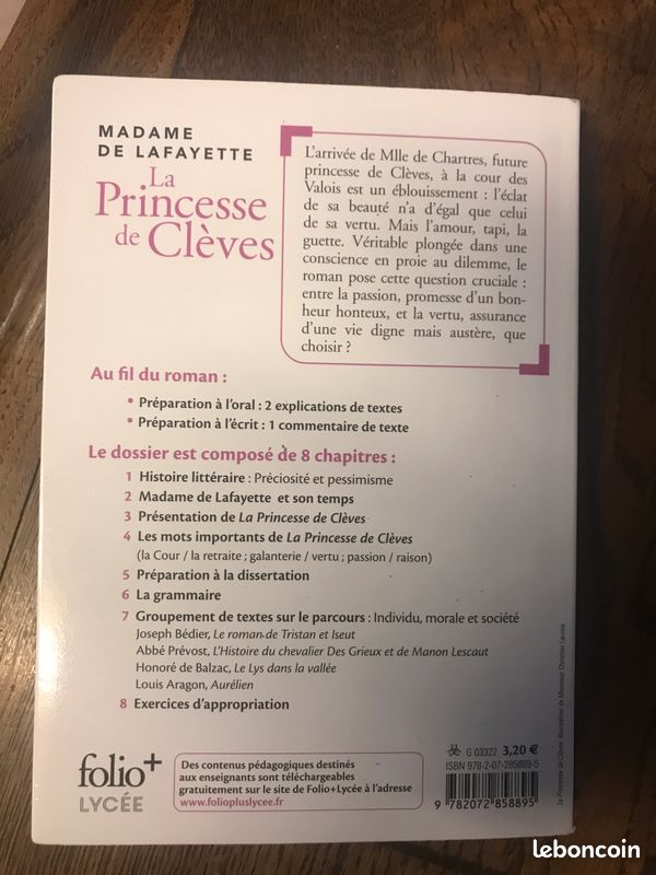 Livre de poche La princesse de Cleves, Madame De Lafayette (image 2)