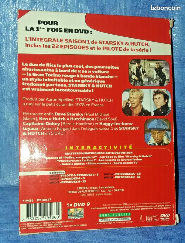 Coffret de 5 dvd de STARSKY & HUTCH SAISON 1 *22 épisodes langues: Français Anglais sous-titre: Français Anglais (image 2)