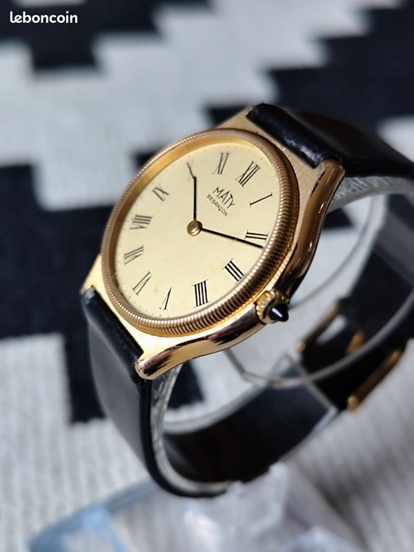 Montre Maty Besançon Plaquée Or Des Années 70 - Mécanique Manuelle - Occasion Très Bon état