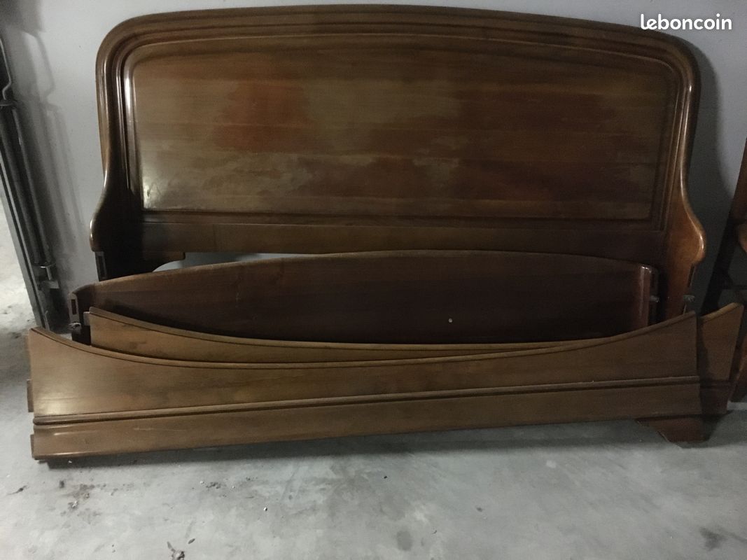 Contour lit bois de merisier style Louis Philippe (image 2)