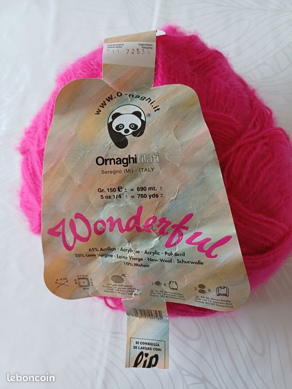 Pelote ornaghi wonderful 169g rose (image 2)
