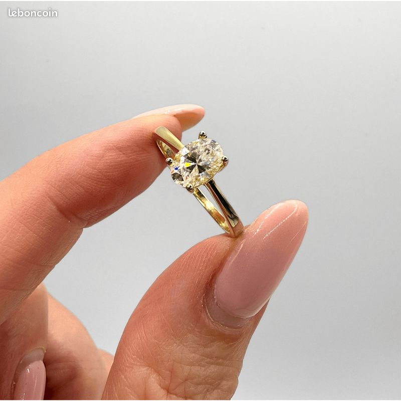 Bague Homme En Argent 925 Plaqué Or 14K Avec Moissanite - Taille 4 à 16 US, Personnalisable, Faite Main