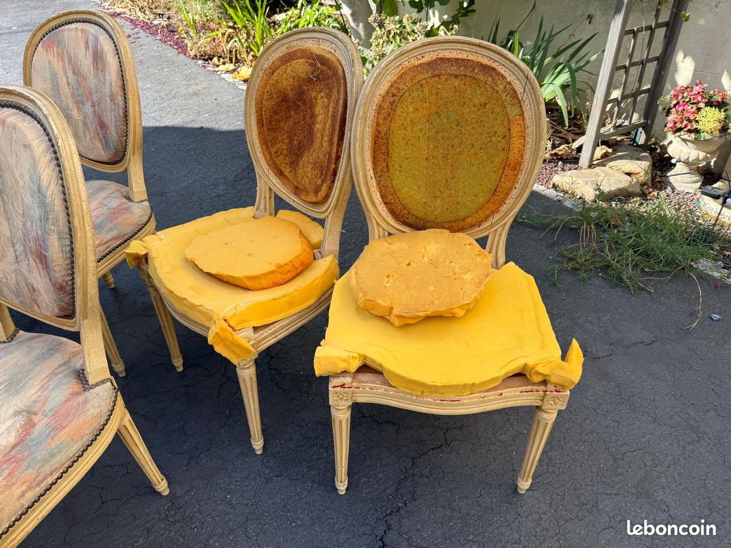 Lot de 6 chaises médaillon style Louis XVI à restaurer (image 3)