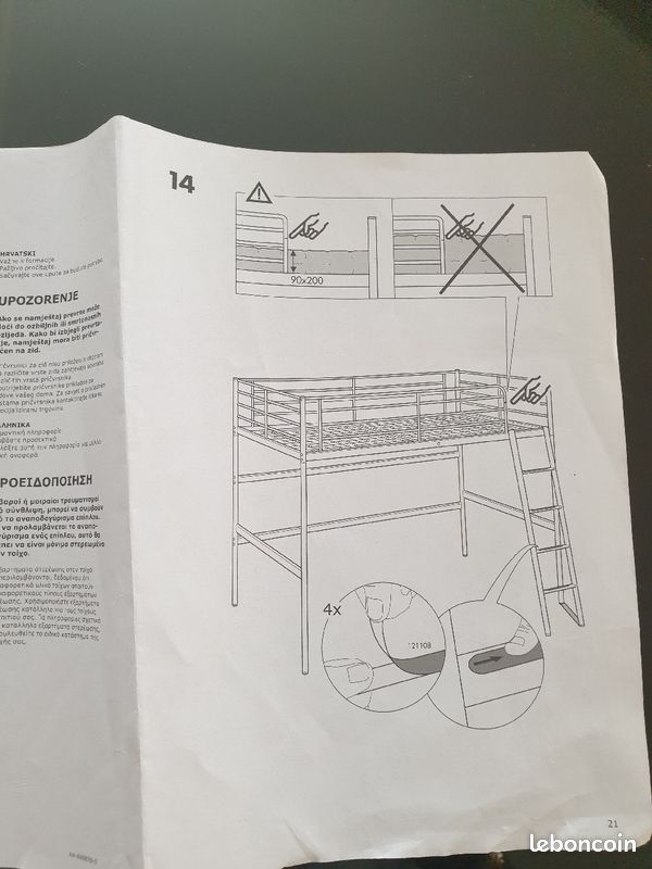 Ameublement lit 1place mezzanine en acier (image 7)