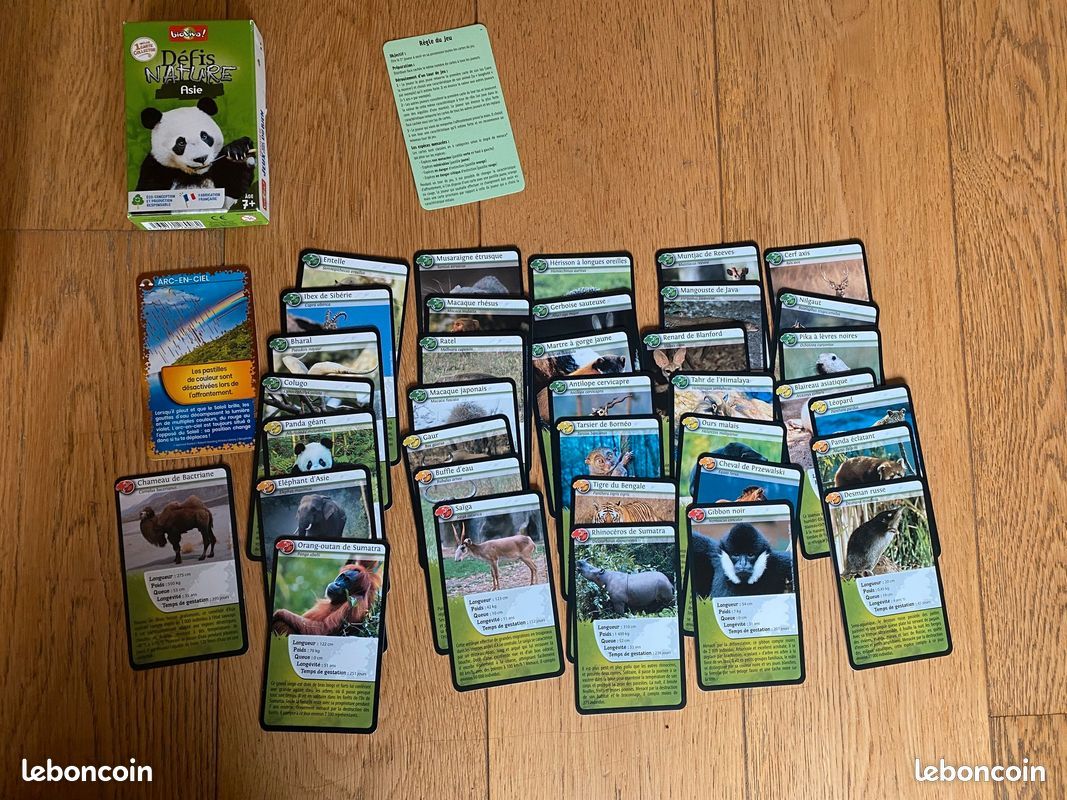 Jeux de cartes Bioviva : défi nature (animaux marins, Asie, dinosaures, énigmes) (image 3)