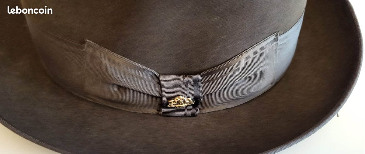 Chapeau marron vintage Huckel forme fedora taille 54 comme neuf (image 5)