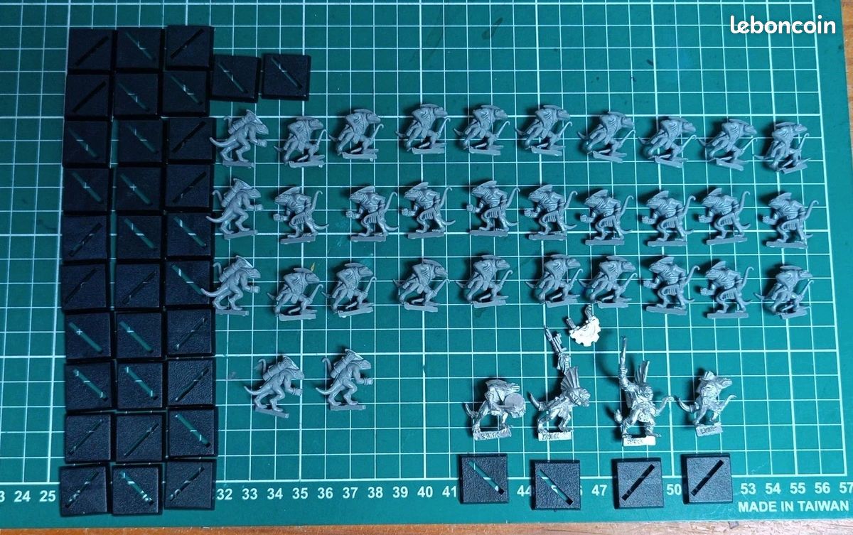 Lot Warhammer Hommes Lézards – 33 Archers Skinks + État Major – OOP – Occasion