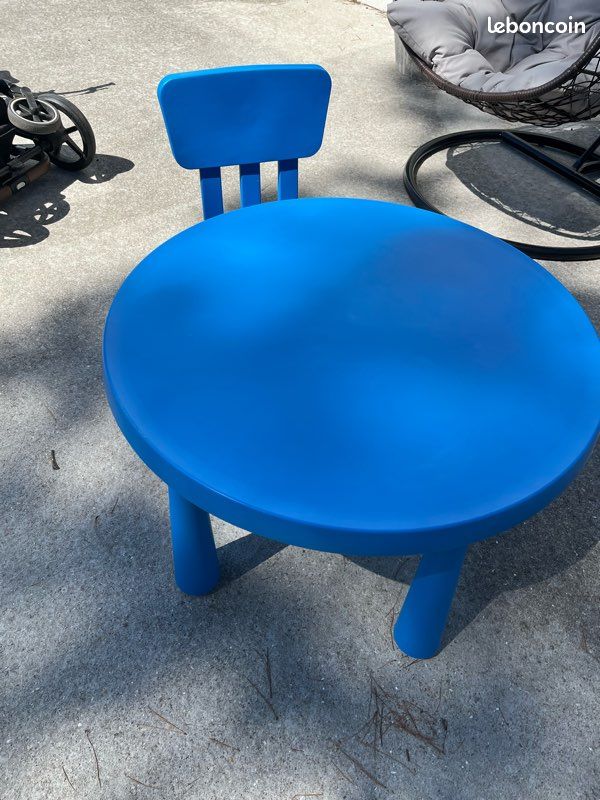 Table et chaise bleue IKEA enfant mammut (image 1)