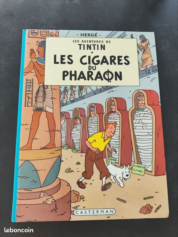 Tintin les cigares du pharaon dos bleu 1980 (image 1)