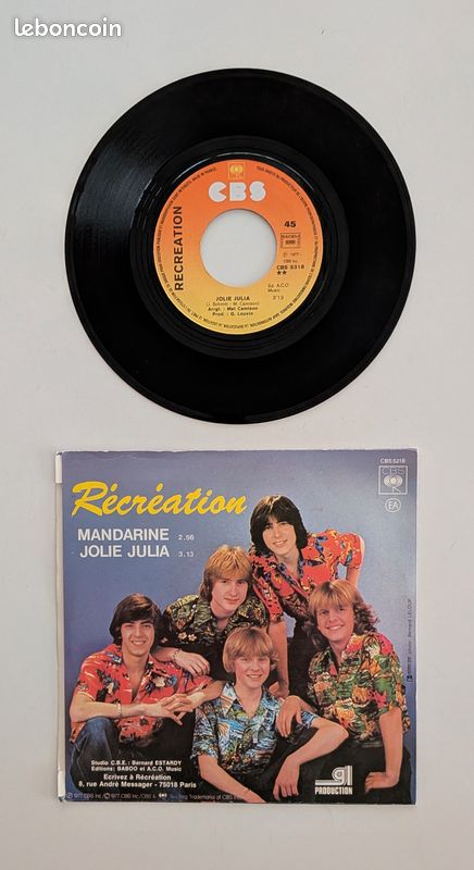 Récréation - Mandarine - Disque vinyle 45 tours (image 2)
