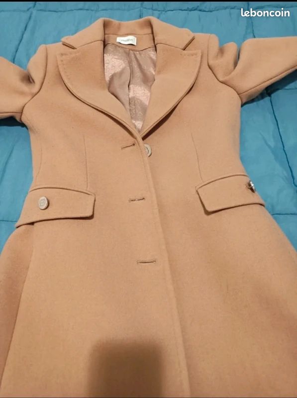 Manteau camel 51% laine motivi (image 1)