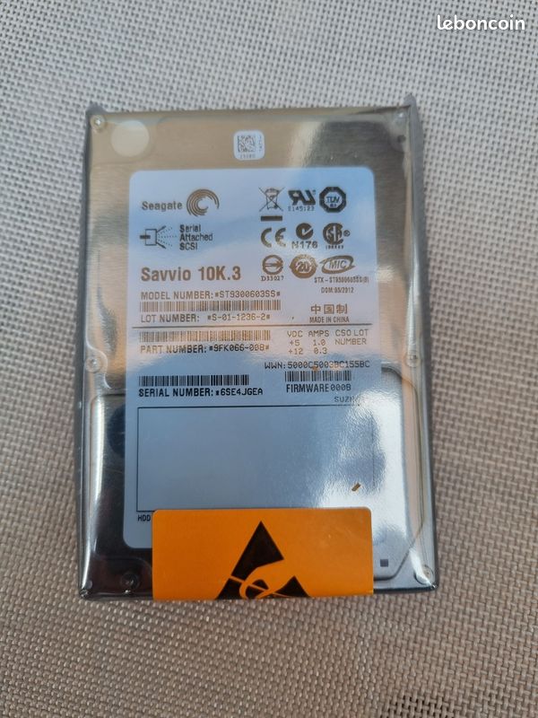 Seagate savvio 10k.3 st9300603ss sas NEUF (image 1)