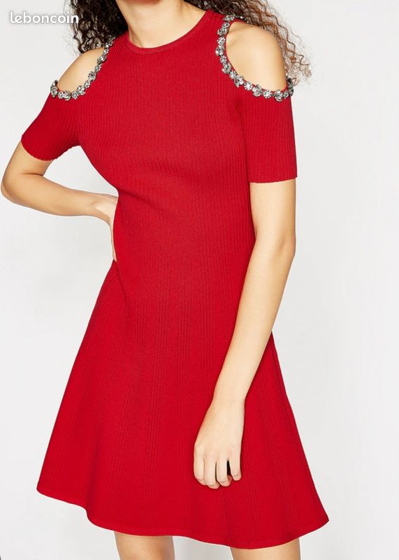 Robe The Kooples mi-longue rouge épaules à strass Vêtements - Main Image