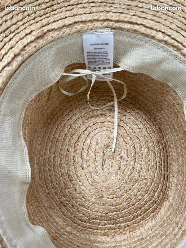 Sublime chapeau canotier neuf taille unique en paille (image 5)