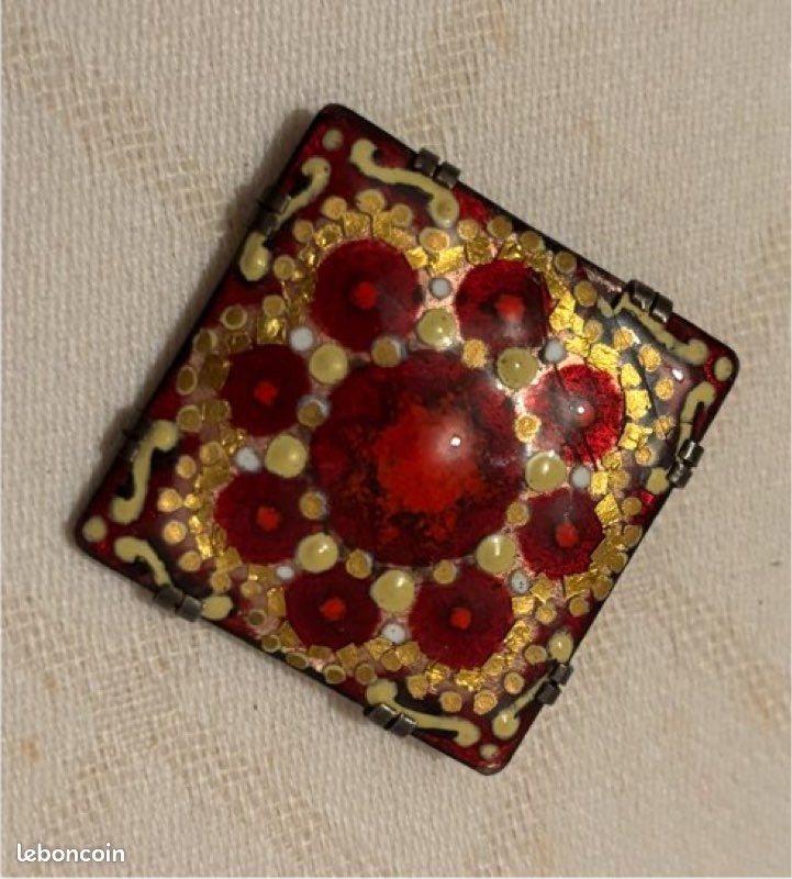 Ancienne Broche Président Émaillée - Réf. REF01855J, Bijou Vintage D'Occasion