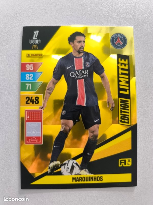 Carte panini foot Adrenalyn 2024 Marquinhos PSG Édition limitée (image 1)