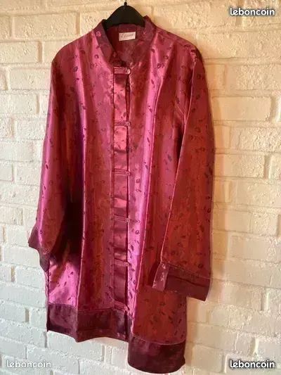 Chemise liquette déshabillé de nuit satiné femme rose etam Vêtements