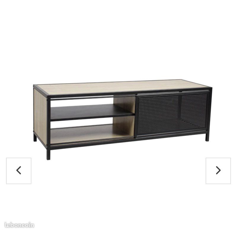 Meuble TV Oskar BUT Bois/Chêne/Noir (image 1)
