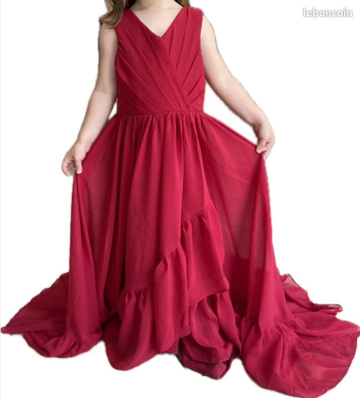 Robe Fille Bonnie Jean Noël - Rouge Et Noir Taille Basse - Taille 4 Occasion