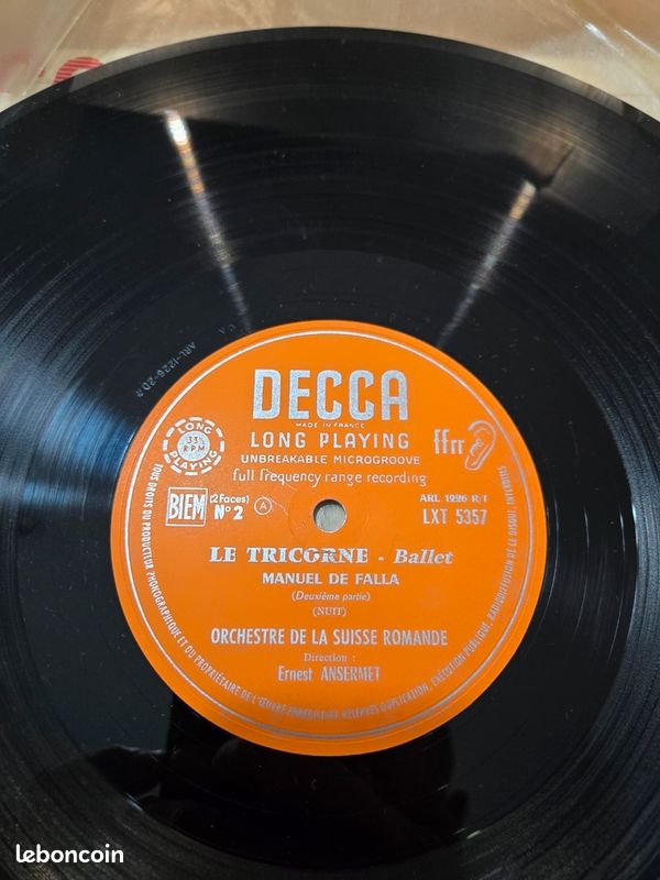 Vinyle Audiophile - Decca ffrr - Falla Le Tricorne / Ansermet (LXT 5357) (image 8)