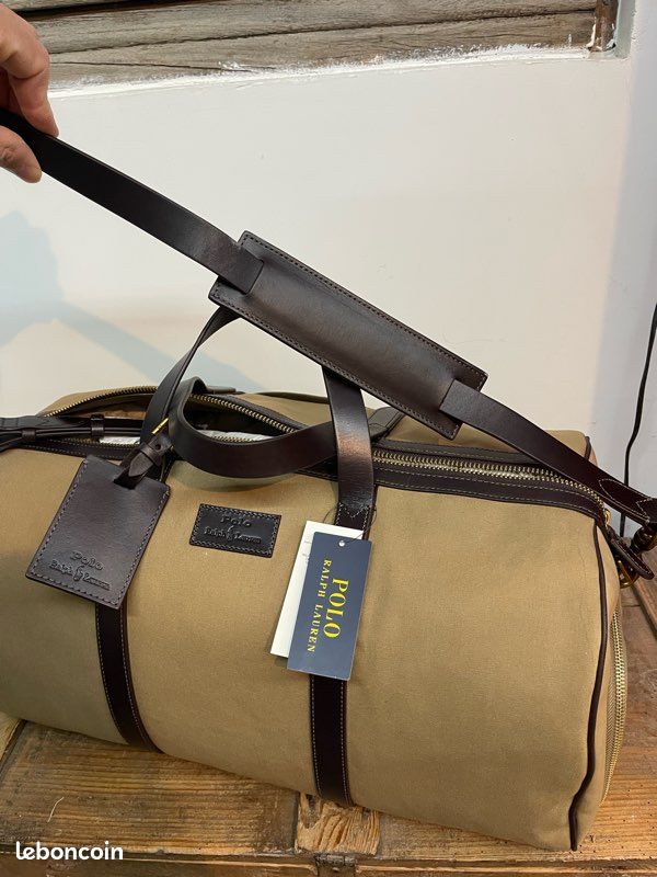 Sac week end polo Ralph Lauren couleur sable camel (image 11)