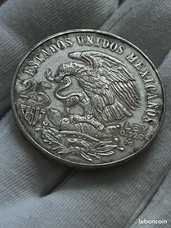 Pièce MEXIQUE 25 Pesos jeux OLYMPIQUES 1968 argent - Collection
