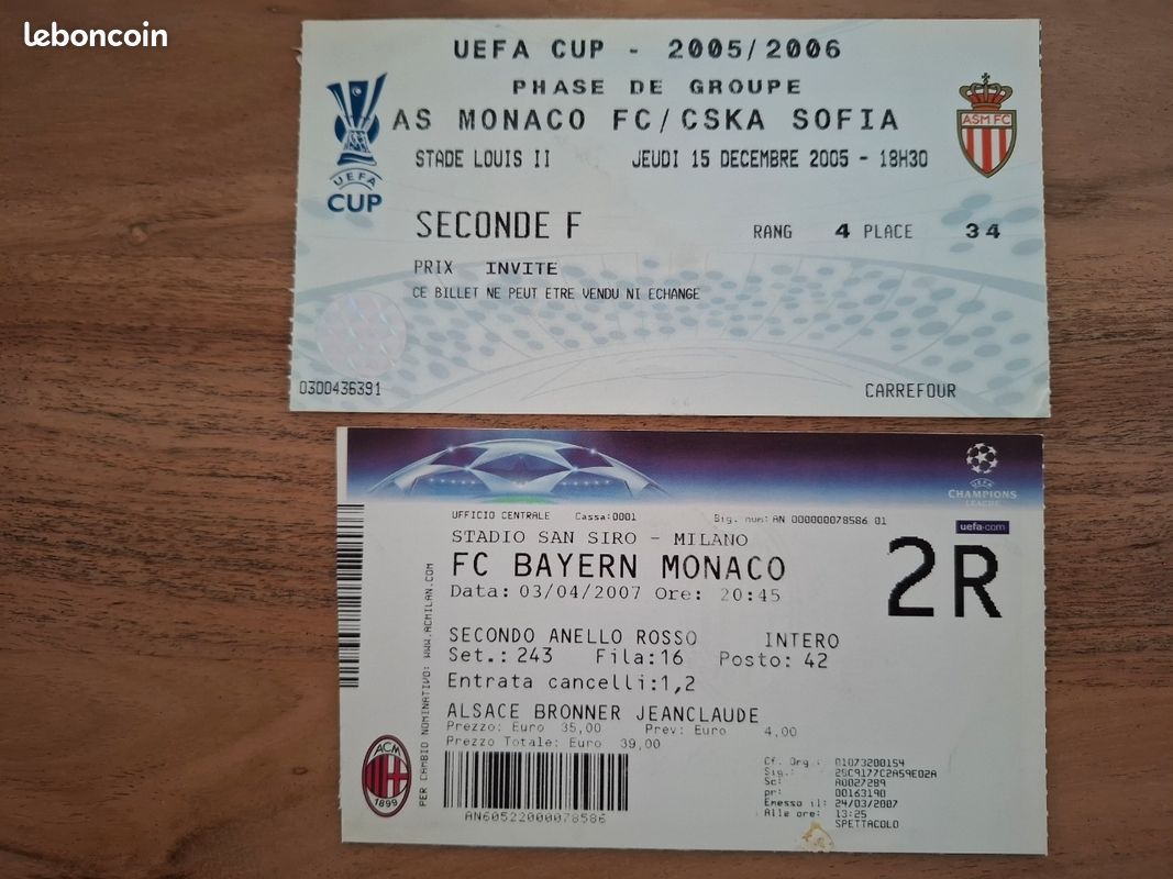 Programme + Ticket Match Monaco Vs Roda JC - Coupe UEFA C3 1990/1991 - Collector Football