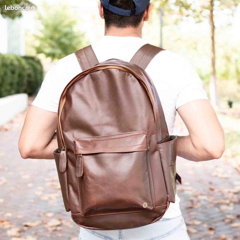 Sac à dos en cuir Mahi Leather + housse de transport offerte - Très bon état (image 4)