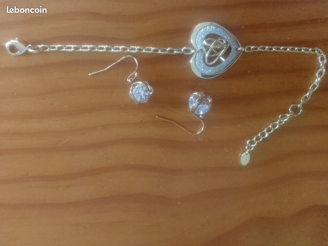Collier argent éteint et bracelet plaqué or (image 9)