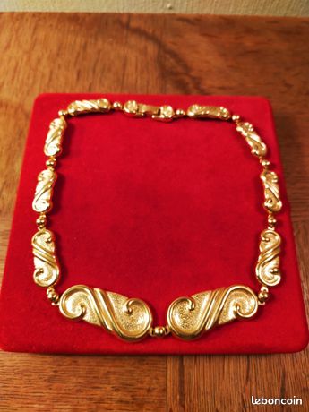 Ensemble Bijoux Vintage Collier Ras-de-cou Et Bracelet En Acier Argenté - Occasion