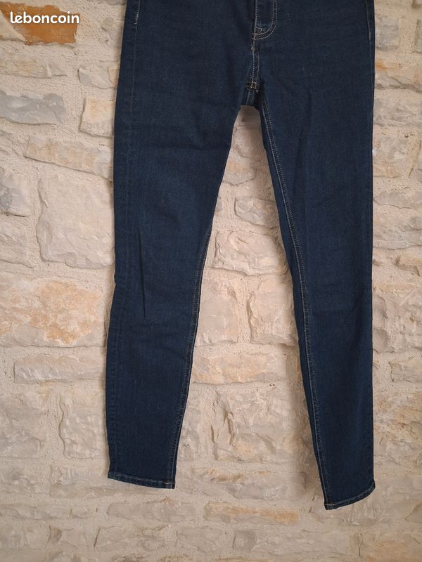 Jean slim bleu marine "H&M" taille XS (34) en tres bon etat (image 5)
