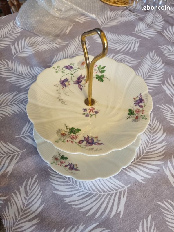 Présentoirs à gâteau à 2 étages - porcelaine de Limoges (image 2)
