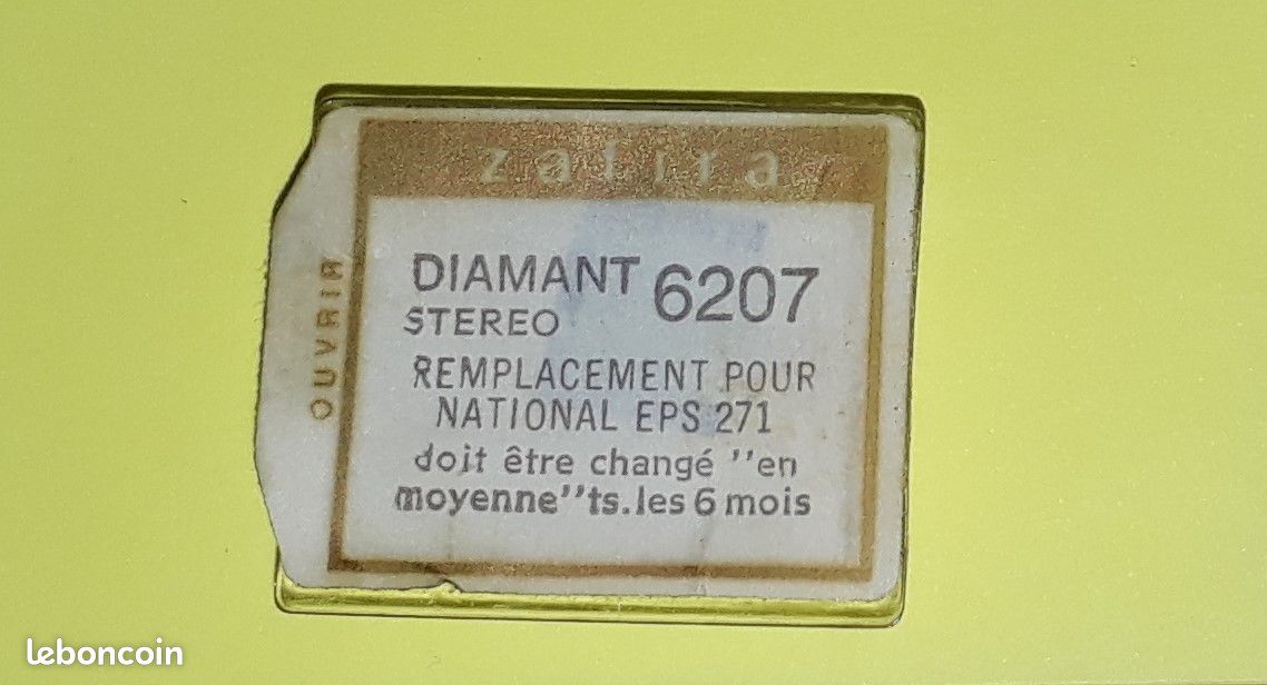 Aiguille Diamant Zafira – Pour Platine Philips – Type 6371 – Neuf
