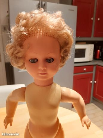 Poupée Ancienne GéGé 47 Cm – Yeux Dormeurs Bouche Entrouverte – France 1950 – Robe + Chaussures