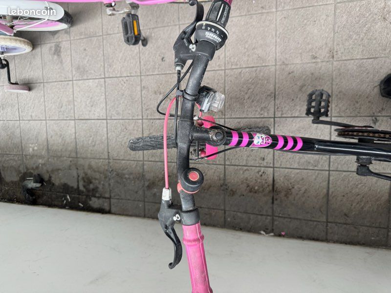 VTT enfant Noir et Rose (avec vitesses) (image 1)