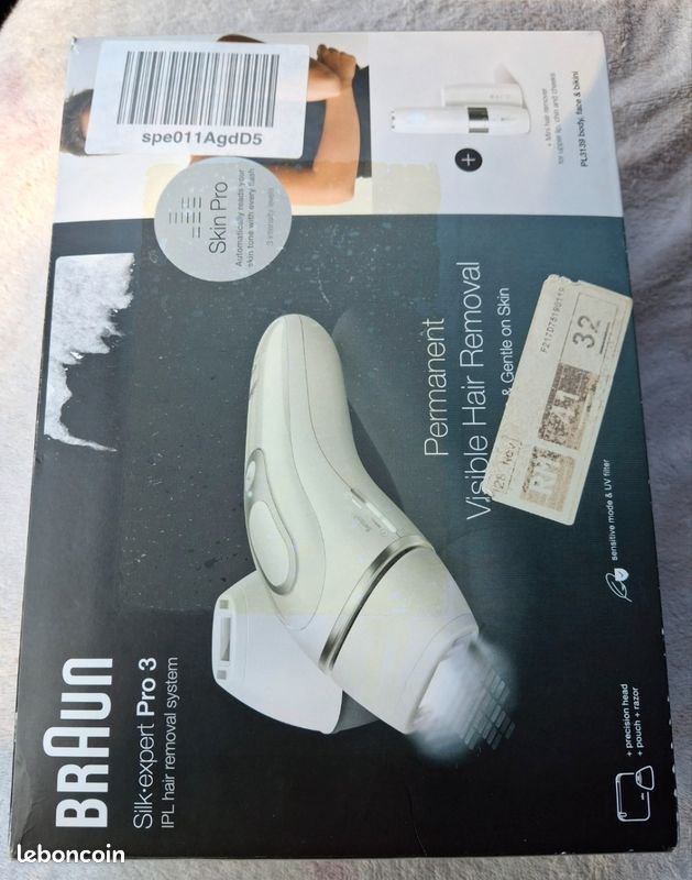 Épilateur Braun Expert Pro 3 - Pour Le Corps Et Le Visage - Avec 2 Têtes - Occasion Fonctionnel