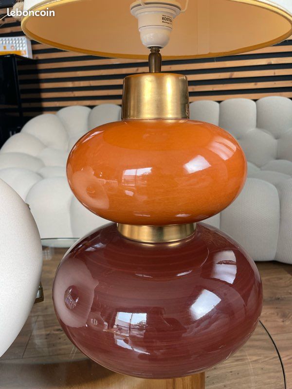 Lampe Kostka modèle Gemo fabrication française céramique années 70