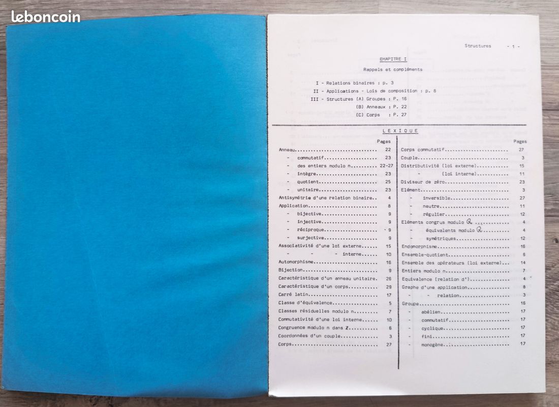 Lot Mathématiques INSA Lyon - 1er Cycle (FIMI) début années 1980 (image 3)