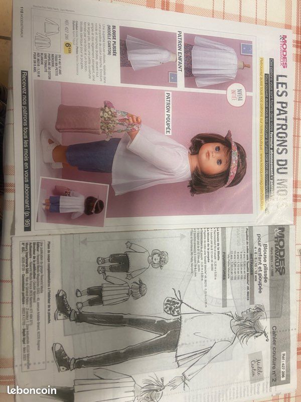 Patron Poupée Modes Et Travaux Mars 2023 NON DÉCOUPÉ Complet - Occasion, Pour Couture Vêtements De Poupée
