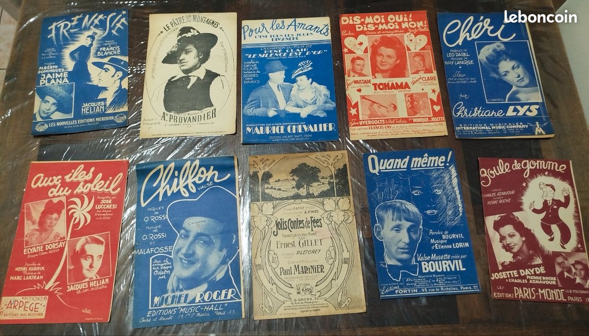Lot de 92 anciennes partitions de musique (image 1)