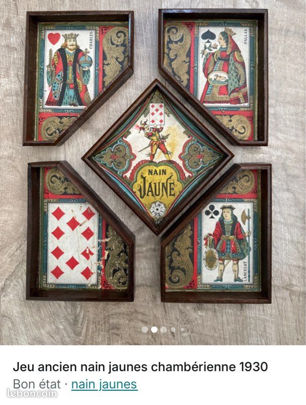 XIXE - SUPERBE ANCIEN JEU DE NAIN JAUNE - HCC PARIS - Cartes à jouer EUR 69,00 - FR